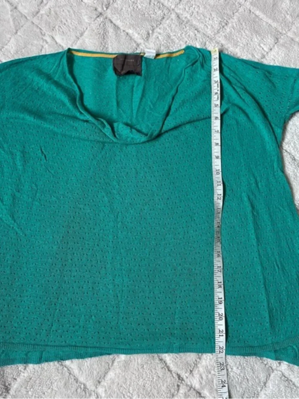 Anthropologie X Guinevere | Linen Blend Pointelle Top Drape Neck | Size Small